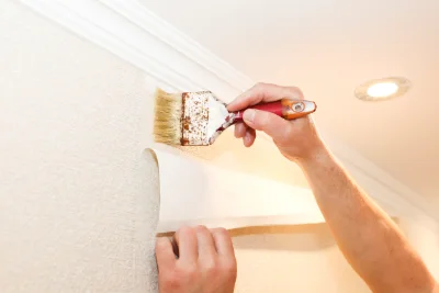 Pose de papier peint à Baix — revêtements muraux et toiles de verre